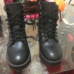 H&M black combat ankle boot